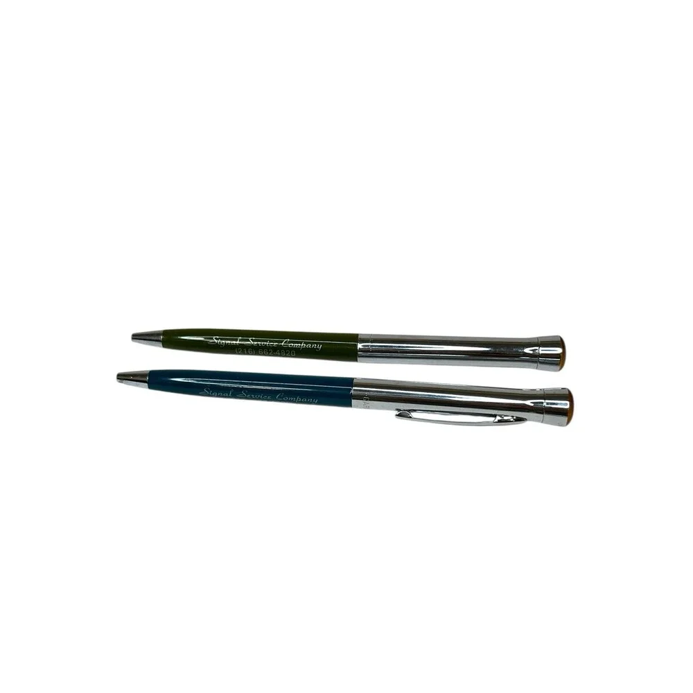 Garland Pens Bubble Top Signal‎ Service Co. Teal Green Salesman Sample? Blue Ink